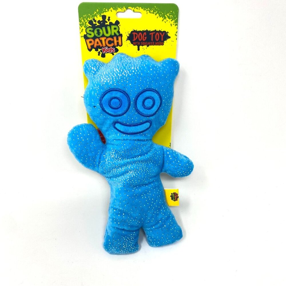 Mondelez Sour Patch Dog Plush Toy Blue Playtime Fetch Tugging Chewing Fun